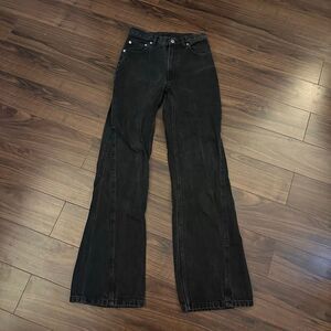 A.P.C. flared wide leg black jeans 24